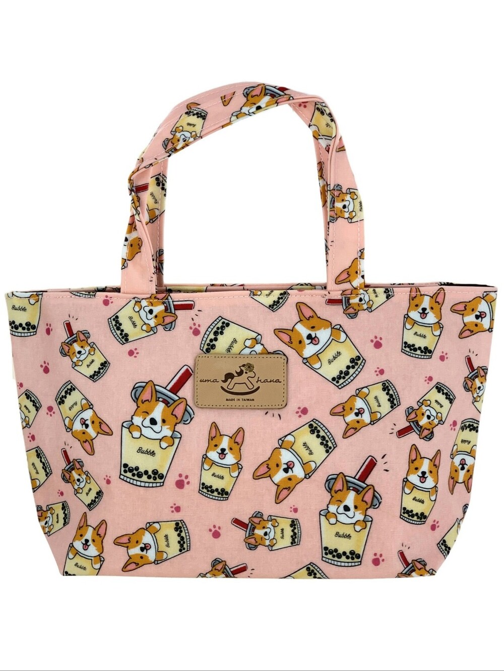 Waterproof Boba Corgi Small Tote Handbag Purse - Picture 1 of 8